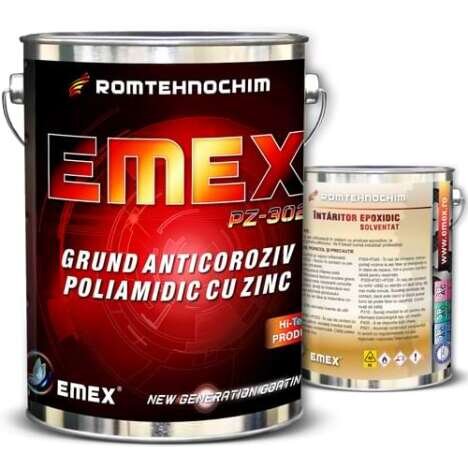 Pachet Grund cu Zinc Epoxy-Poliamidic ?Emex PZ-302? - Gri - Bid. 30 Kg + Bid. 2.10 Kg Intaritor